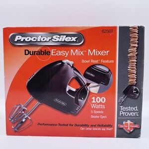 Hand Mixer | Proctor Silex 62507 Durable Easy Mix 5 Speed Black 100W Bowl Rest